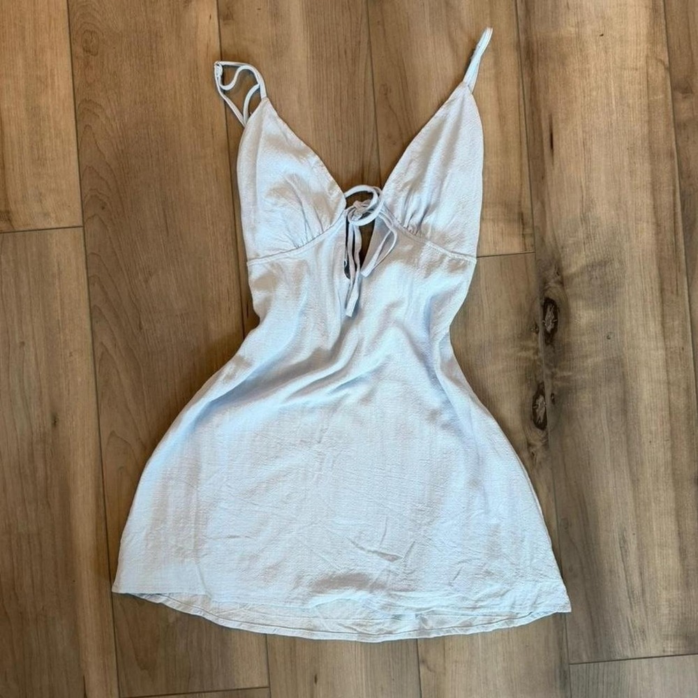 Peppermayo linen size 0/2 US summer light weight mini dress adjustable straps - Picture 1 of 3